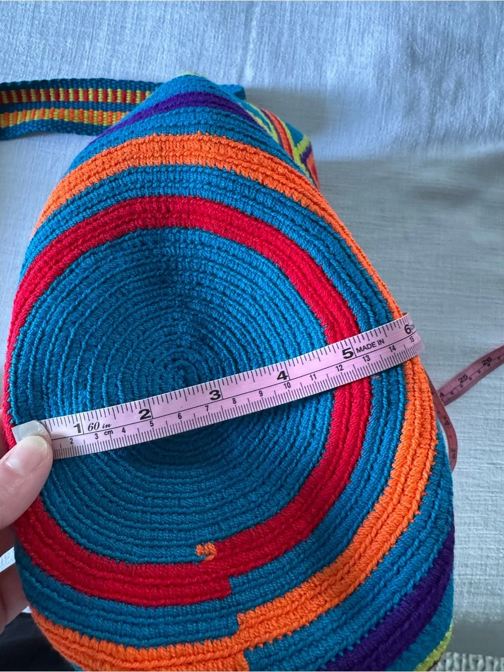 Crochet Tapestry Woven Crossbody Bucket Bag